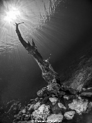 A finger to the light. Capo D'acqua's lake. by Francesco Pacienza 